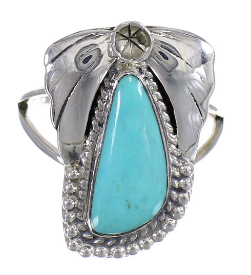 Sterling Silver Southwestern Turquoise Ring Size 7-1/2 QX71827